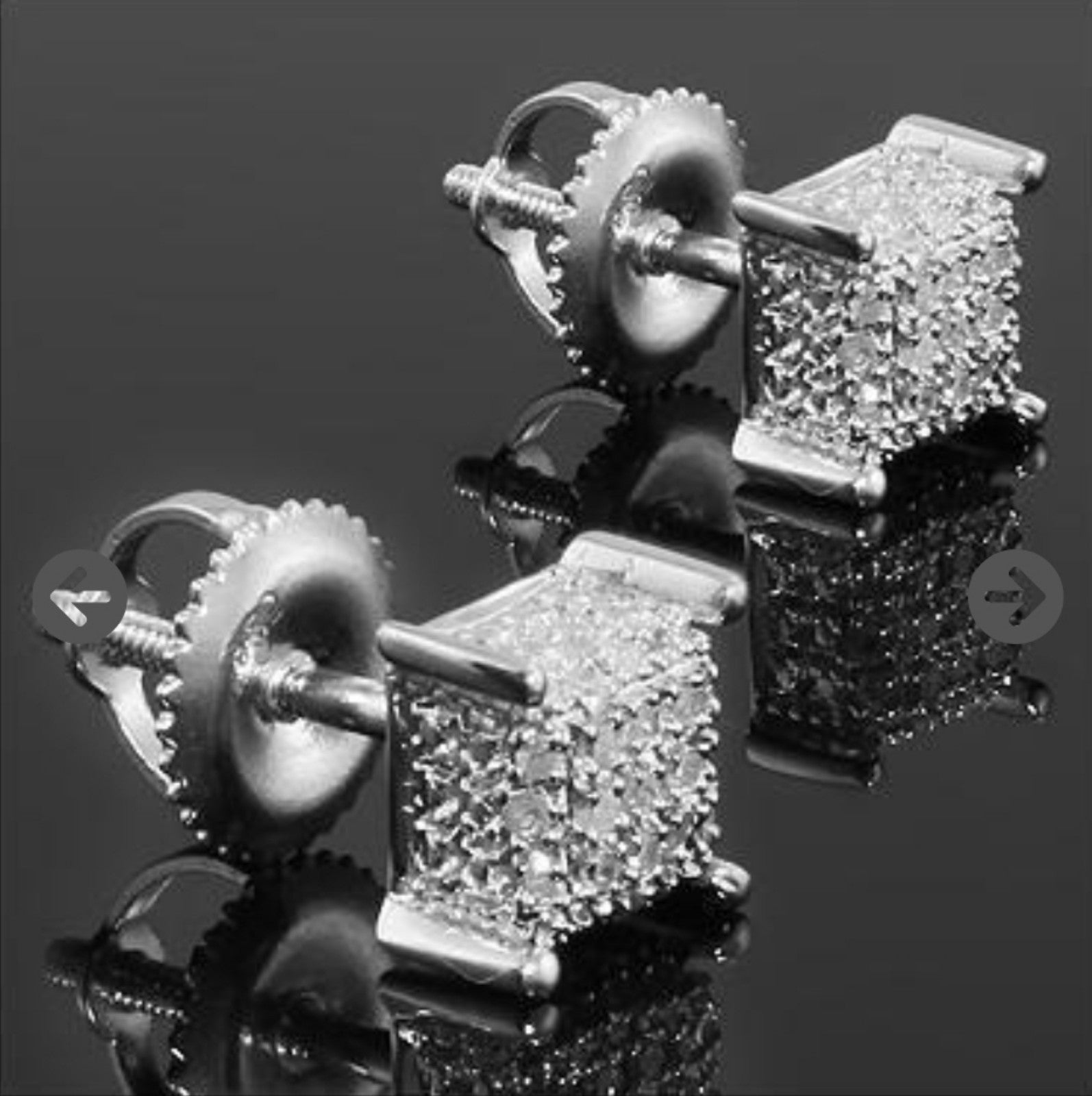 Dressy Mens 14K White Gold Over Solid Sterling Silver 0.15 CTW Diamond SEE DESCR
