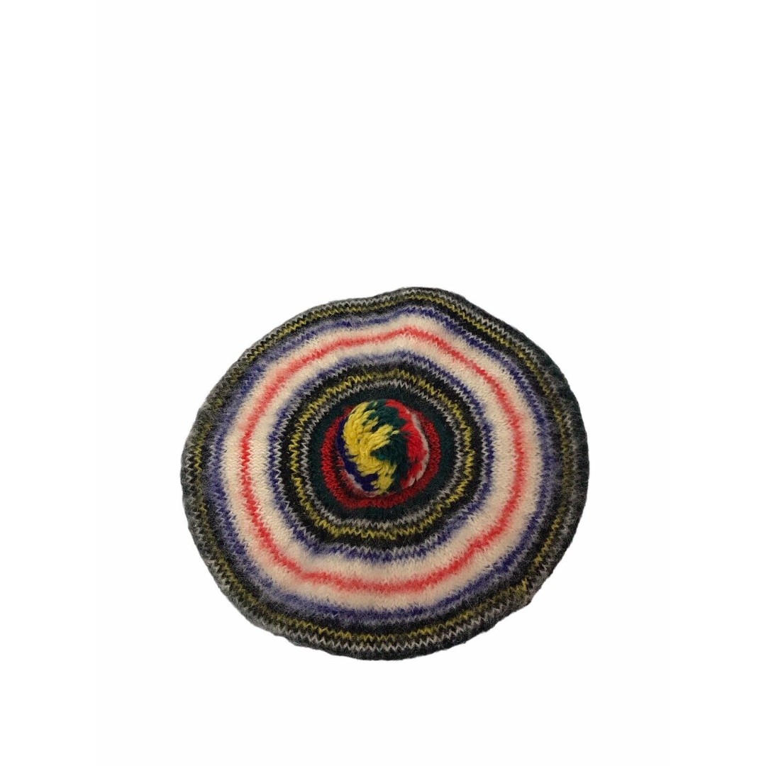 Dress Stewart Wool Tam O Shanter Beret Scotland Pom Pom Striped Multi-colored