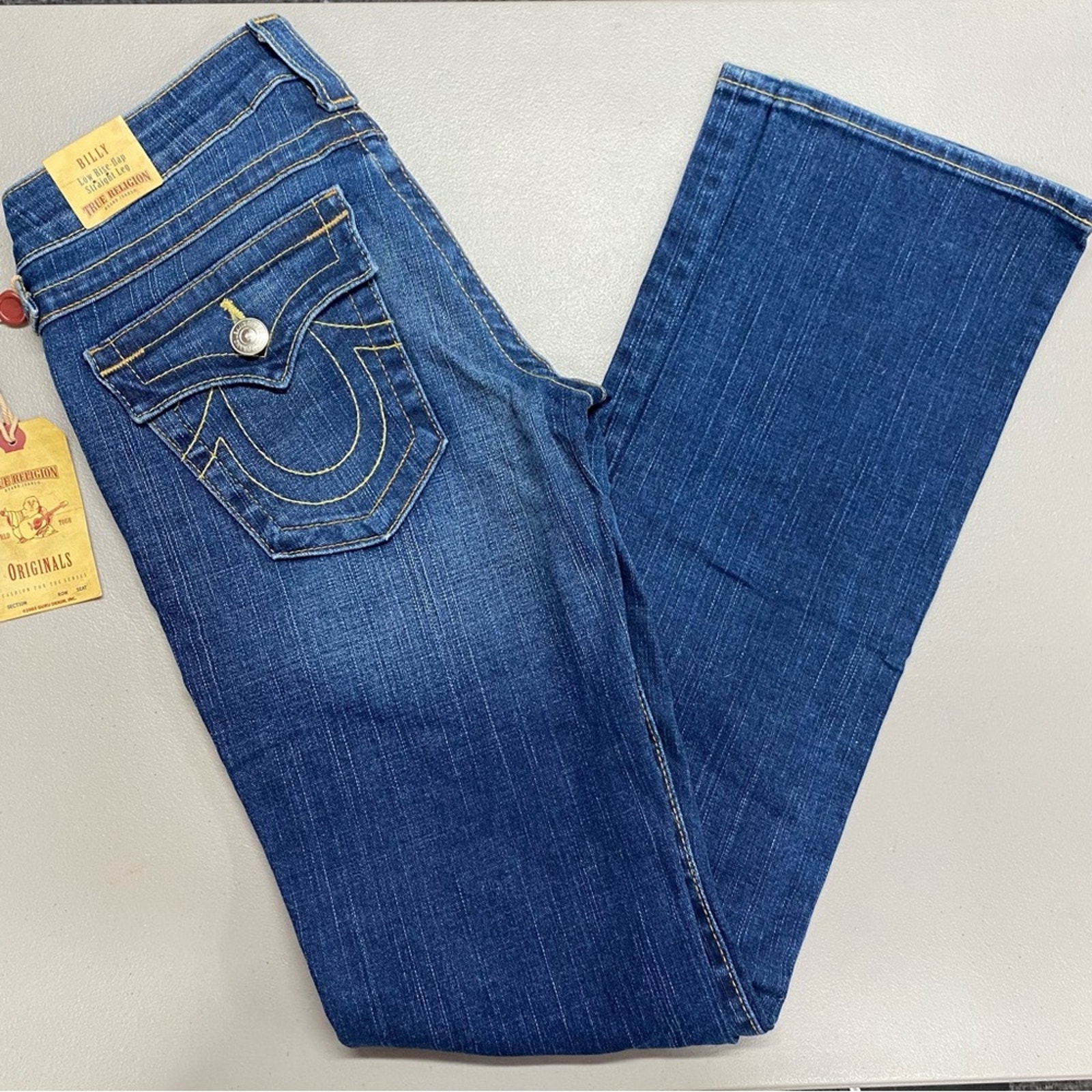 True Religion Jeans 40 Del Mar Medium Wash Billy Core Straight Leg Size 27 NWT
