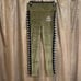 Kappa Olive Green 222 Banda Stele Rhinestone Leggings, L NWT