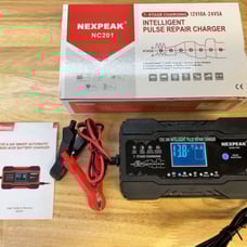 10-Amp Car Battery Charger, 12V and 24V Smart Fully Automatic Battery Charger