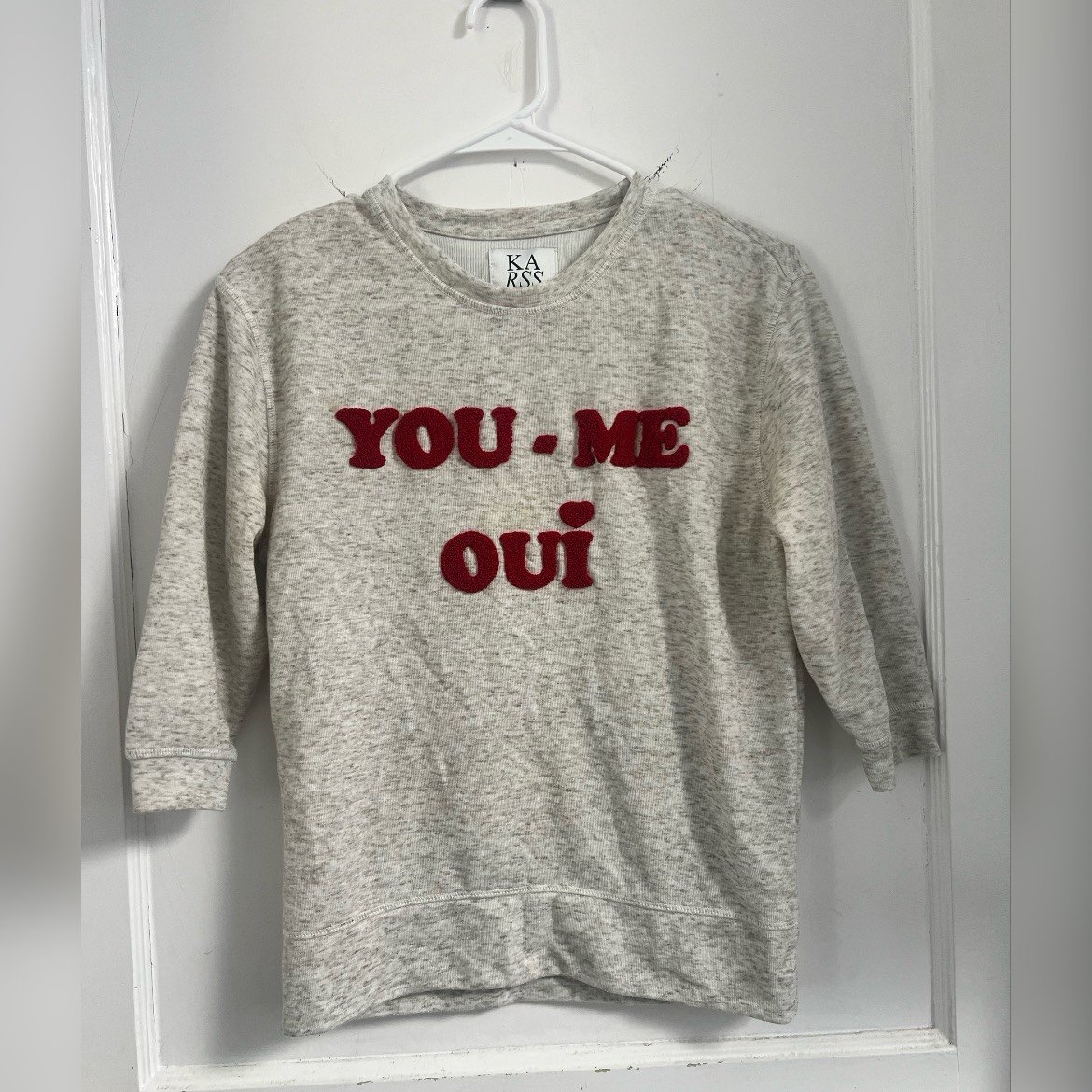 Zoe Karssen Women's 'You, Me, Oui' Sweatshirt - Grey Size XS 162