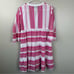 Bindu Glenda Dress Womens XS Pink White Breezy Cotton Tiered Mini