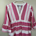 Bindu Glenda Dress Womens XS Pink White Breezy Cotton Tiered Mini