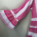 Bindu Glenda Dress Womens XS Pink White Breezy Cotton Tiered Mini