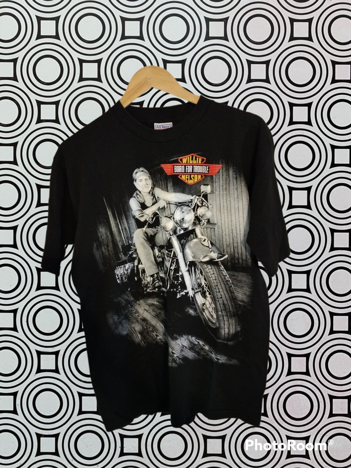 Vintage Willie Nelson Born For Trouble Graphic Tee L