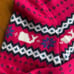 Vineyard Vines Lambswool/Angora Magenta Ski Sweater Fair Isle