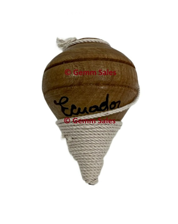 Authentic Ecuador Wood Spinning Top with Metal Tip (Trompo) Guayacan Tree