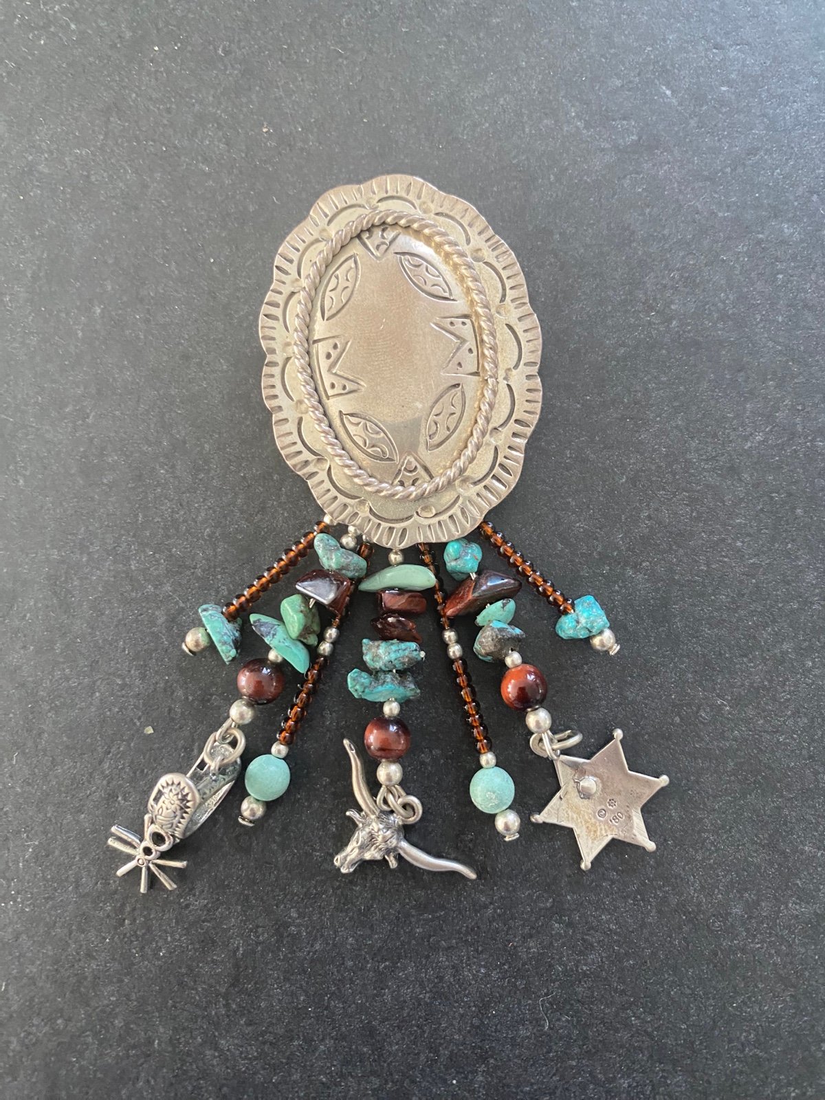 Art Deco Vintage Southwest Button Cover or Brooch