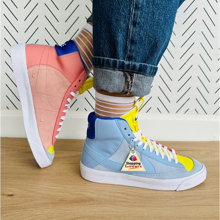 ⭐Nike Blazer Mid '77 Dance Size 5.5Y Big Kids Shoes Blue/Orange DQ6084-402 New