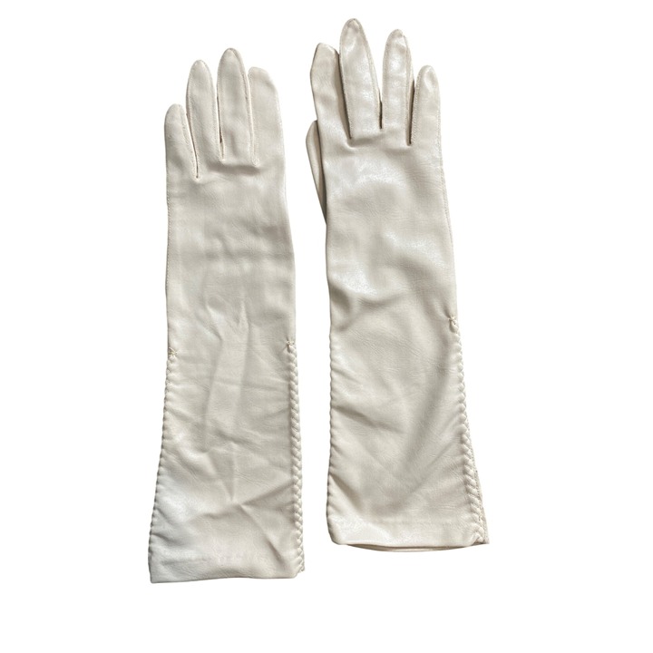 Vintage 50's Stretch De Luxe Women's Ivory Opera Gloves Small NIB
