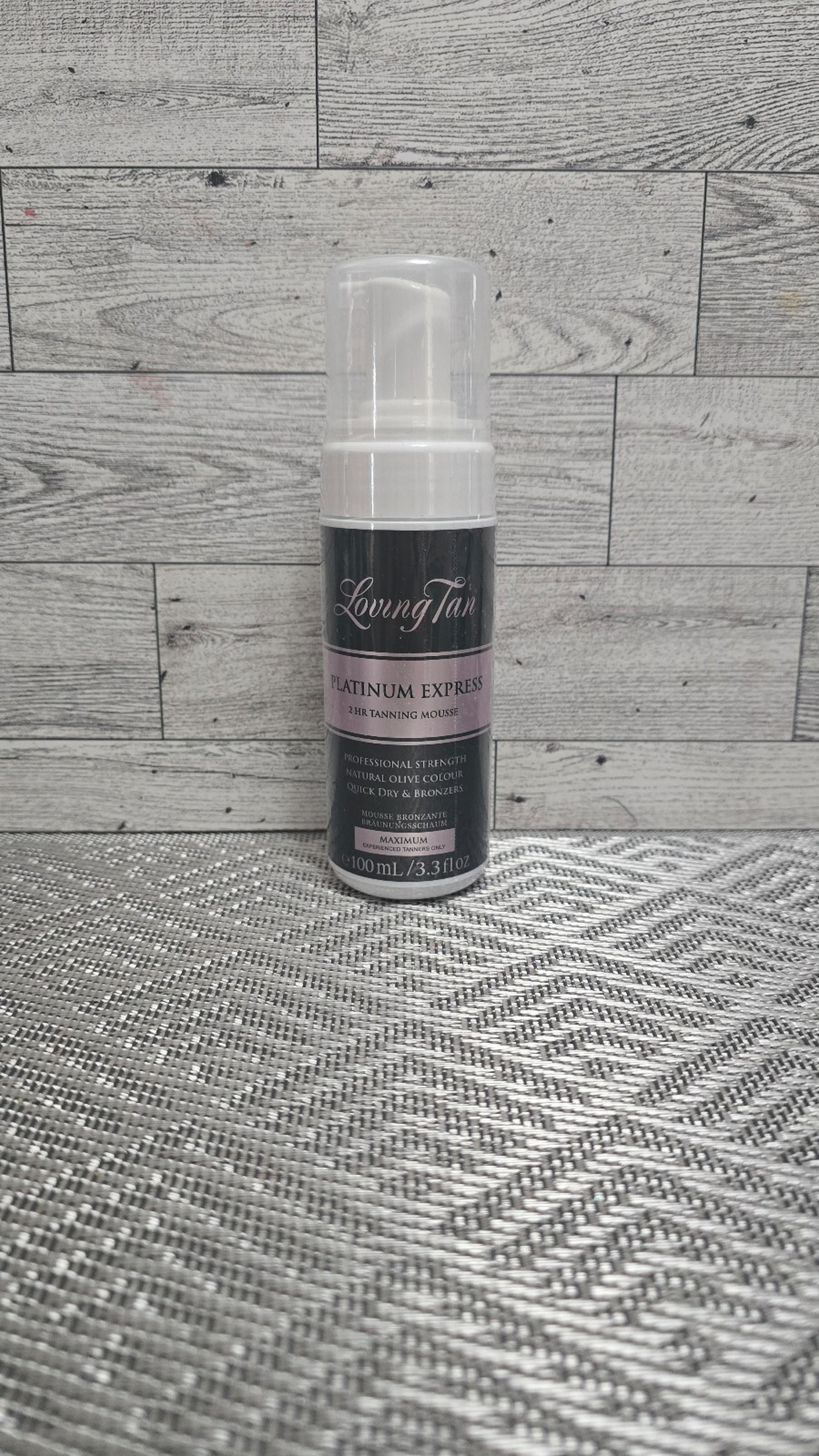 Loving Tan Platinum Express 2 Hour Tanning Mousse. Max tanners only Brand New