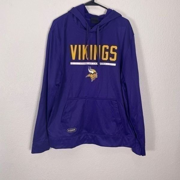 NFL Minnesota Vikings Football Purple Fleece Lined Hooded Pullover Sweatshirt