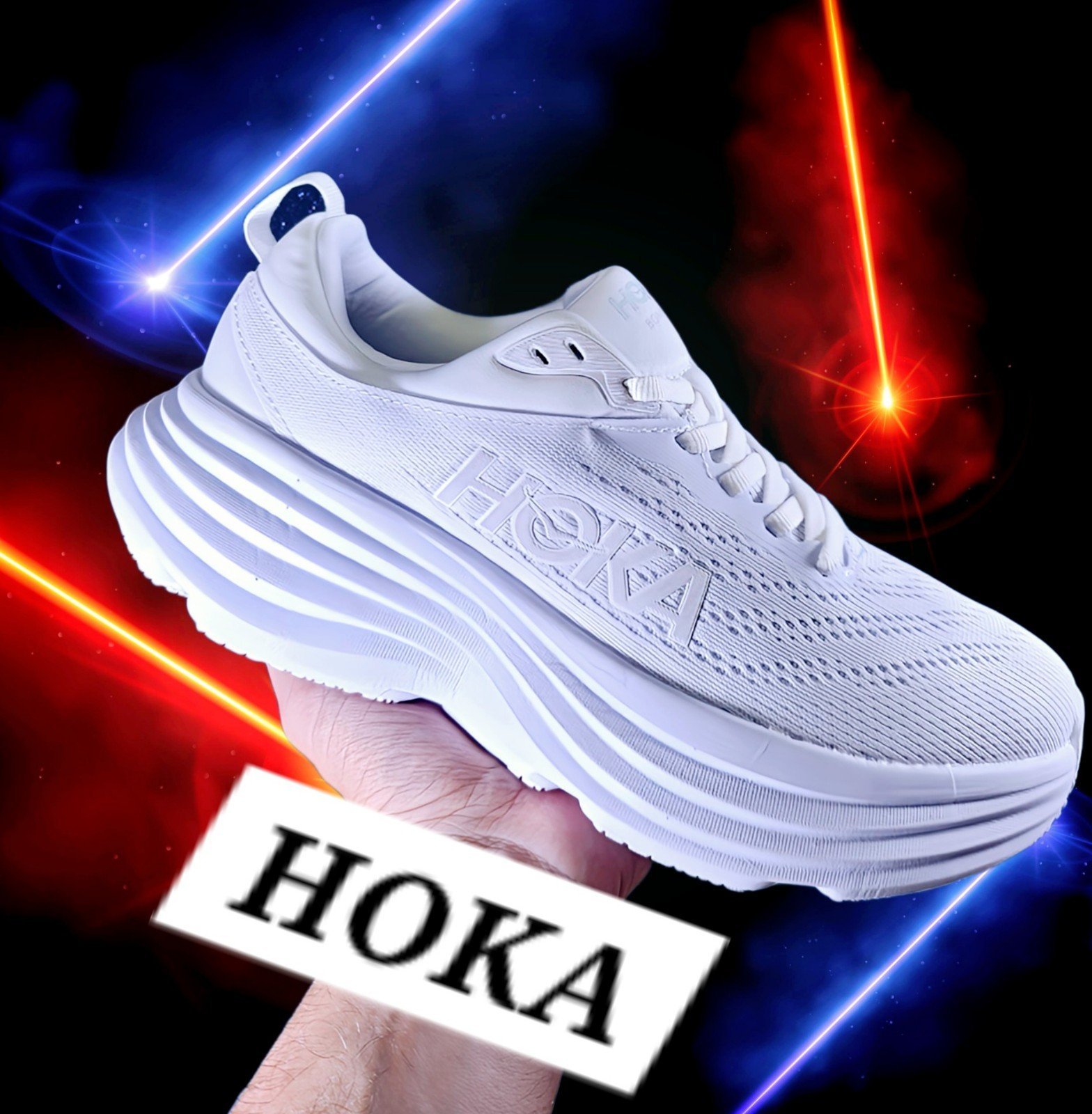 Hoka bondi one one 8 women sneakers white size 6.5 brand new