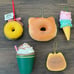 Hello Kitty Ice Cream Donut Latte Cappuccino Pancakes Dessert Squishy Ornaments