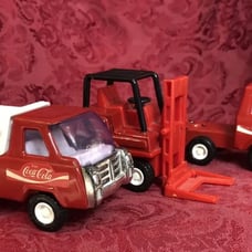 Vintage Antique Coca Cola Trucks & Forklift Diecast & Plastic Lot Buddy L.