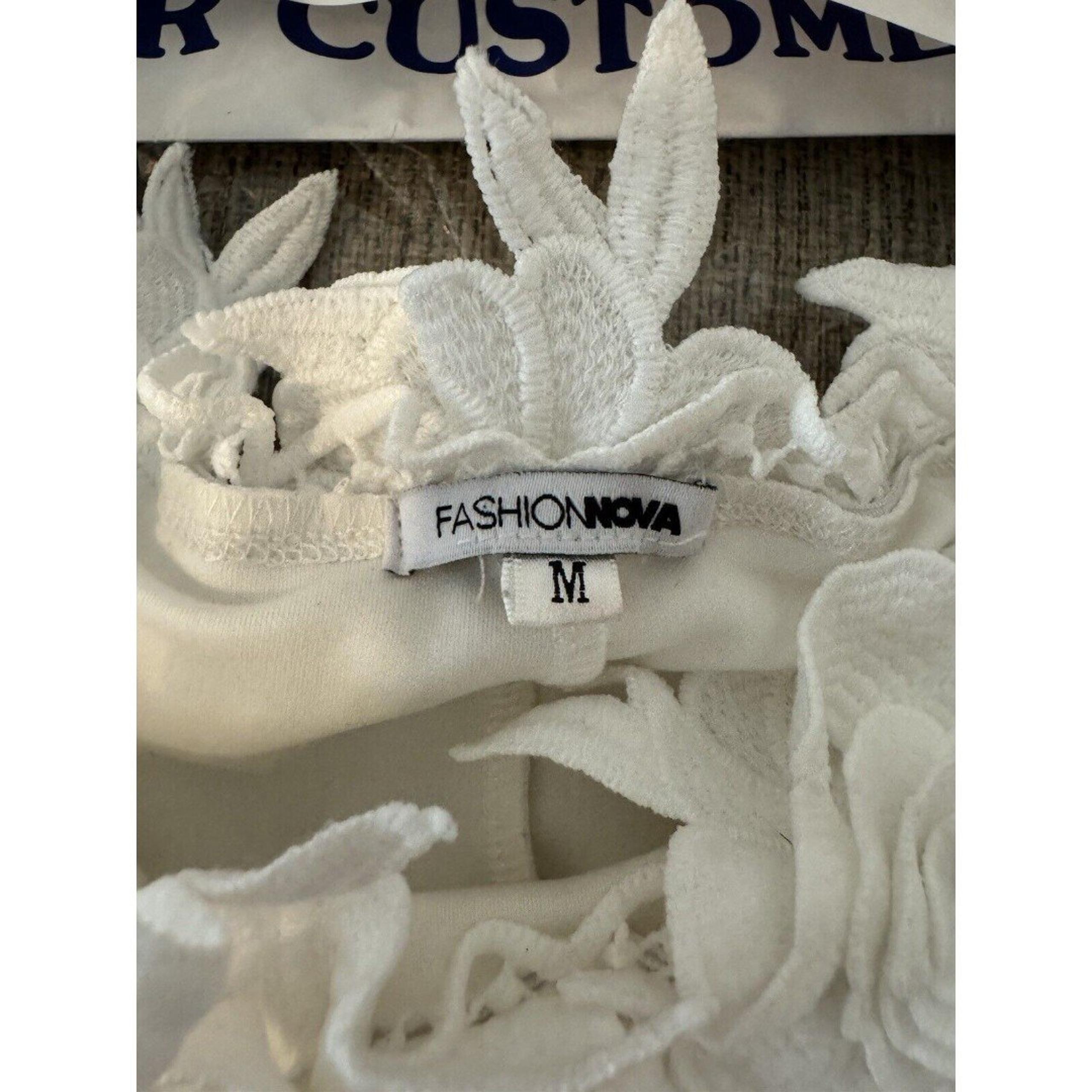 Women's White Roses Off Shoulder Midi Dress Size Medium Fashion Nova