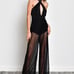 HALTER JUMPSUIT With Mesh Bottom