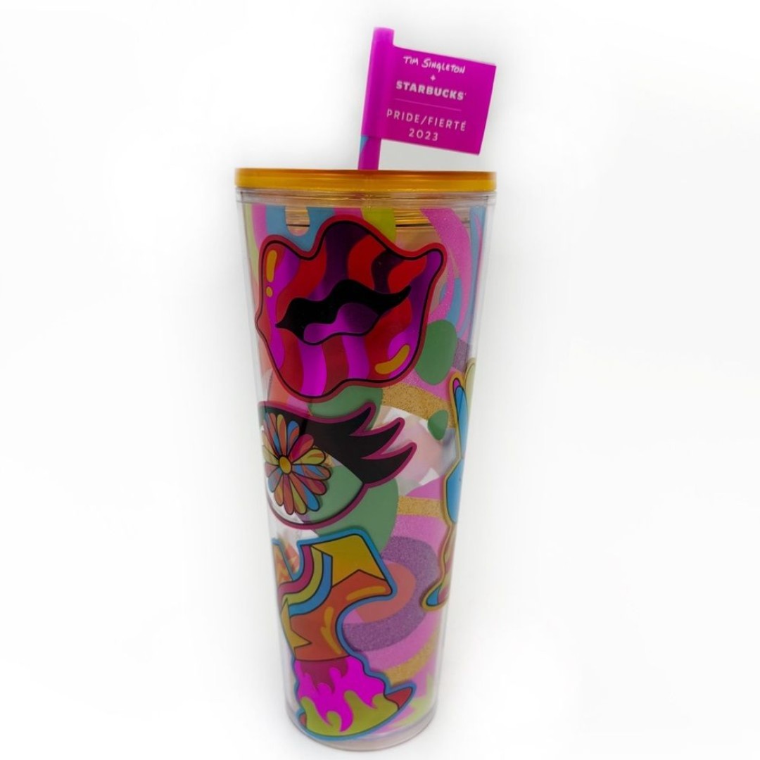 Starbucks Tim Singleton Tumbler Venti Travel Cup Pride Rainbow Colorful Gift