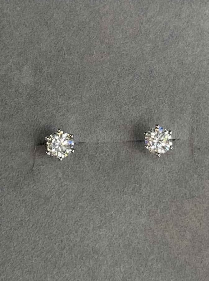 Certified 2 CT BRIlLIANT CUT DIAMOND EARRINGS 18k GP