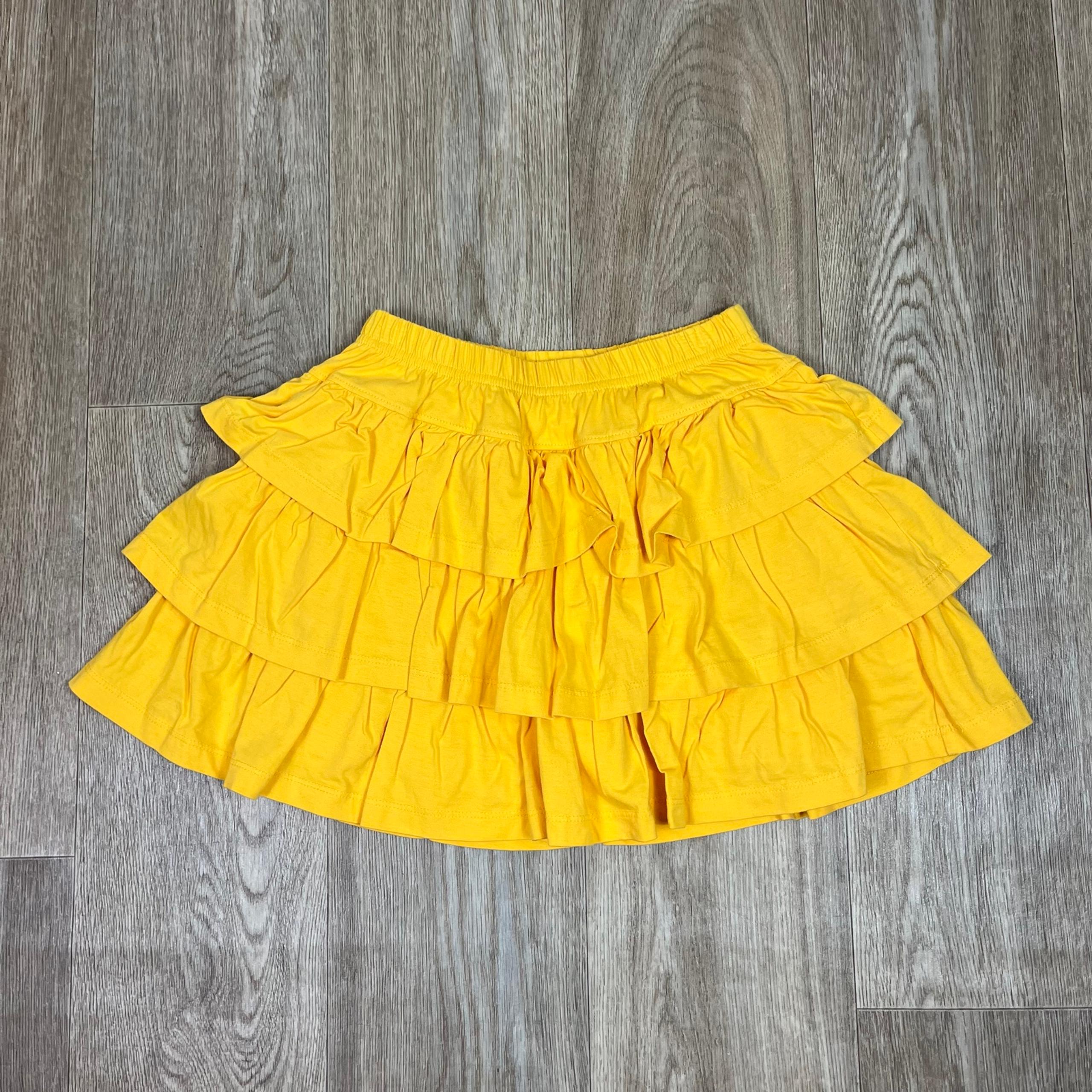 Hanna Andersson Yellow Tiered Skirt 140 size 10