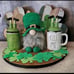 Rae Dunn 4 St Patrick topper mugs