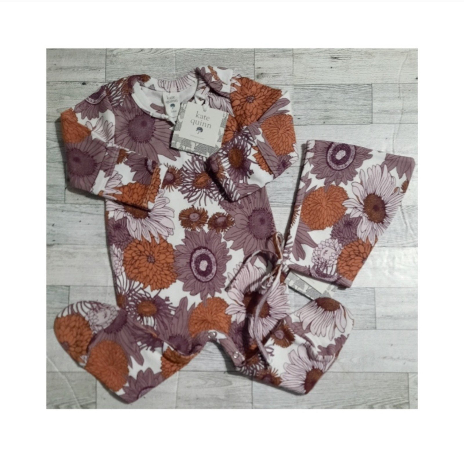 Kate Quinn Sunflower Footie Set 3-6M