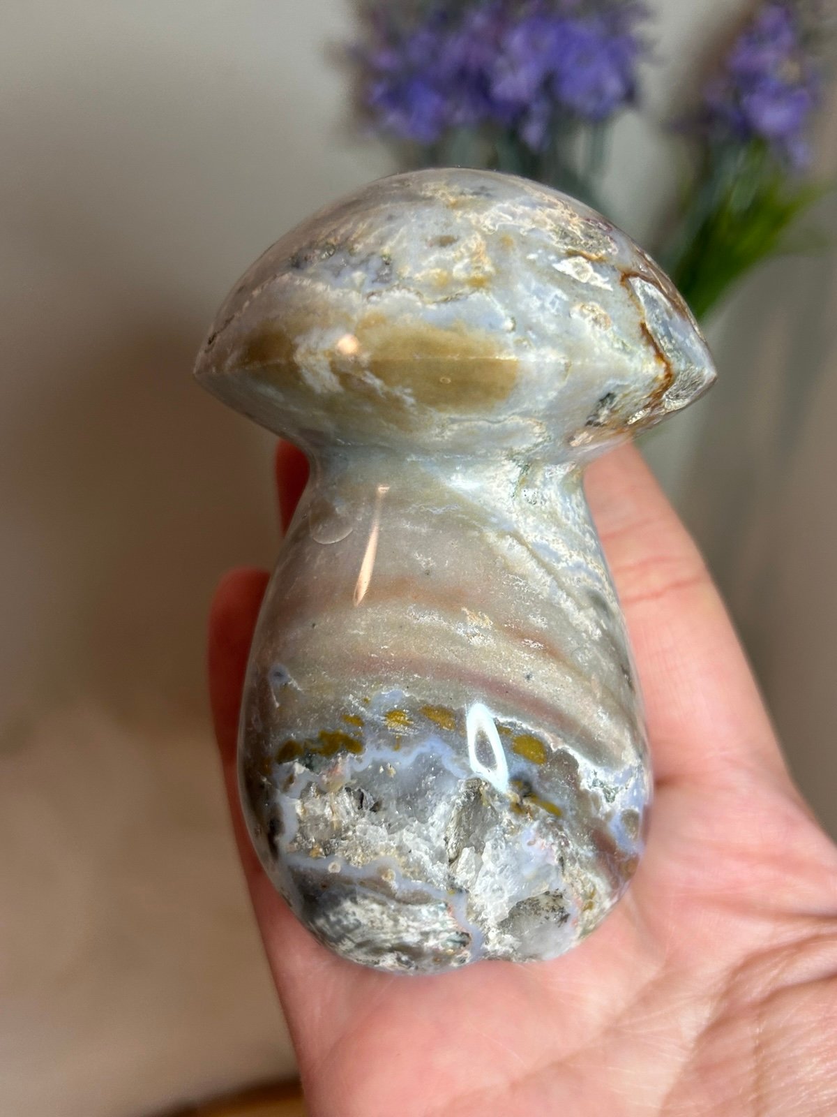 Sea Jasper Mushroom Carving