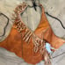 One Size Suede/Leather w/Feathers Halter Top Fringe Festival OneOfAKind Handmade