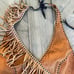 One Size Suede/Leather w/Feathers Halter Top Fringe Festival OneOfAKind Handmade