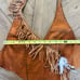 One Size Suede/Leather w/Feathers Halter Top Fringe Festival OneOfAKind Handmade