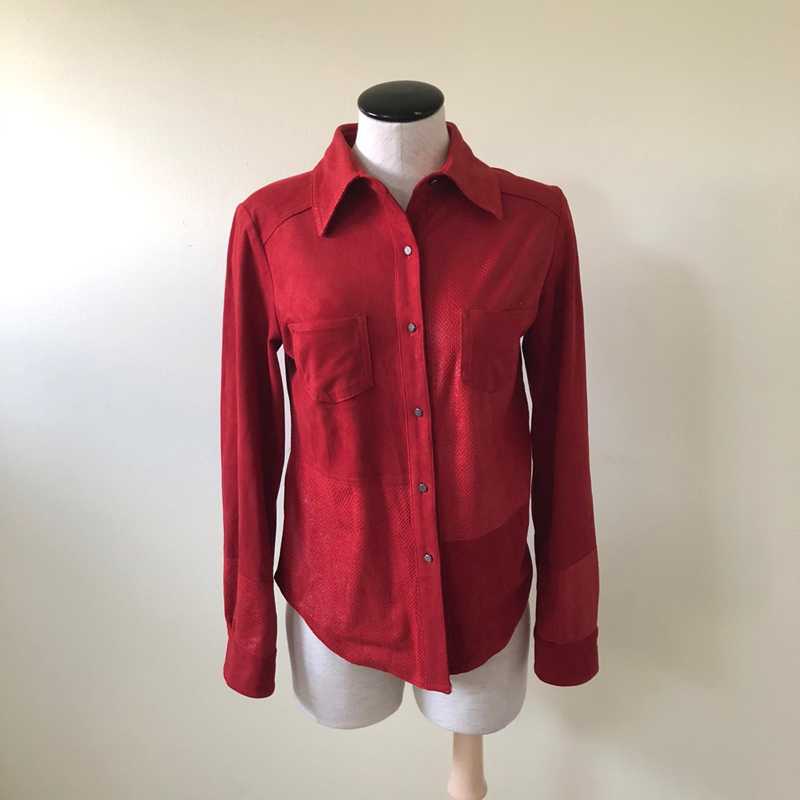 Alberto Makali red button down shirt