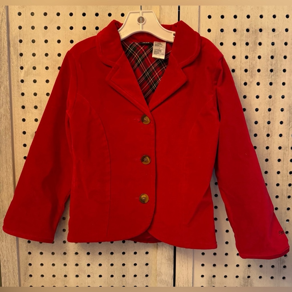Izod Red Velvet Blazer. Size 6. Excellent Condition