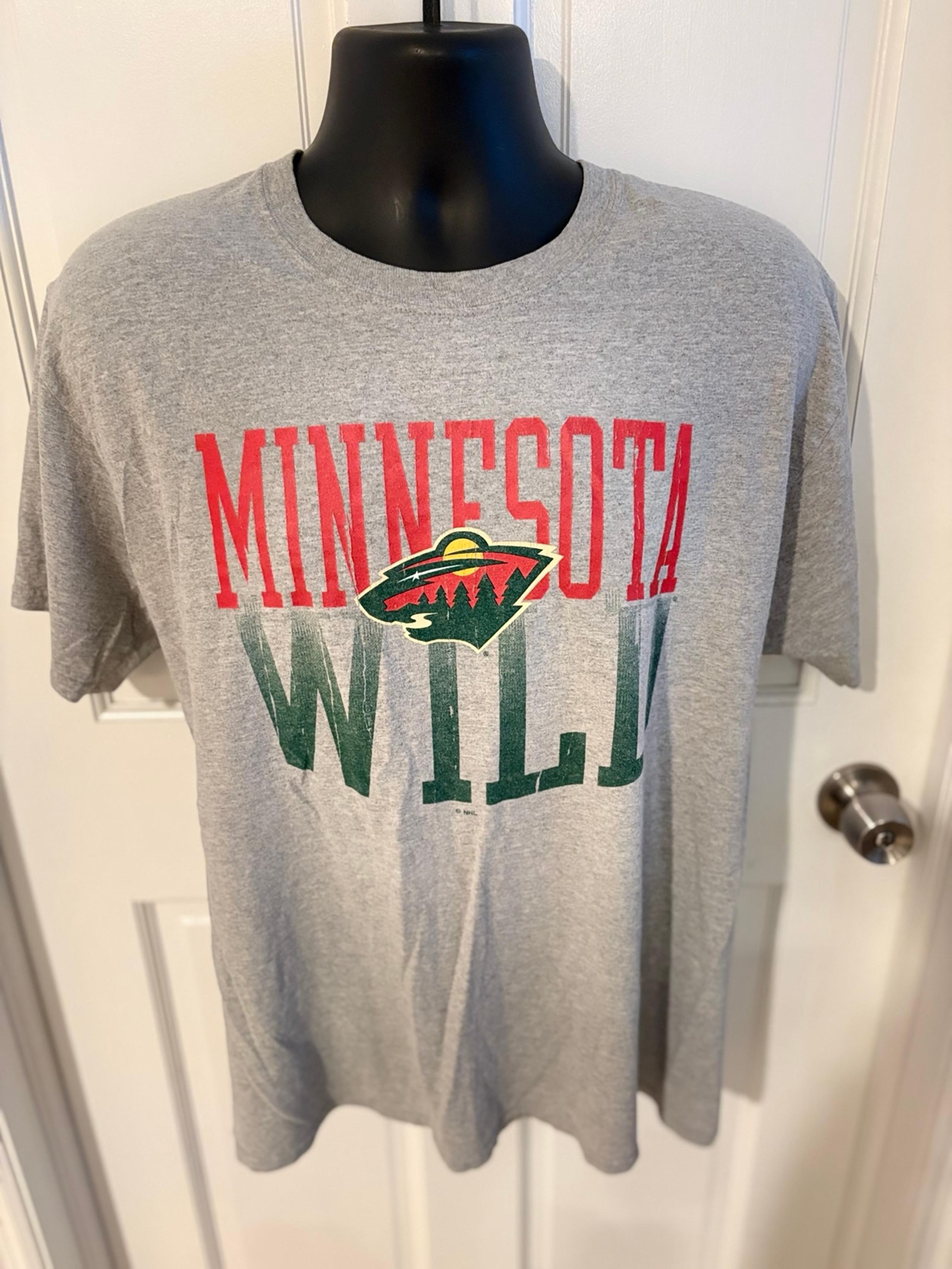 Minnesota Wild Logo Men’s Large Gray T Shirt NHL Hockey