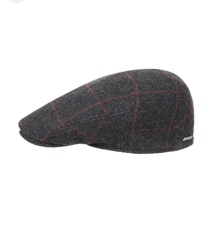 STETSON Mens Paper Boy/Driver Cap flapjack Herringbone