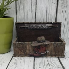 Cowboy Rustic Look Desk Storage, What Not Box