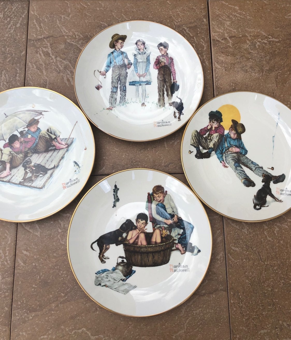Norman Rockwell Vintage Plates