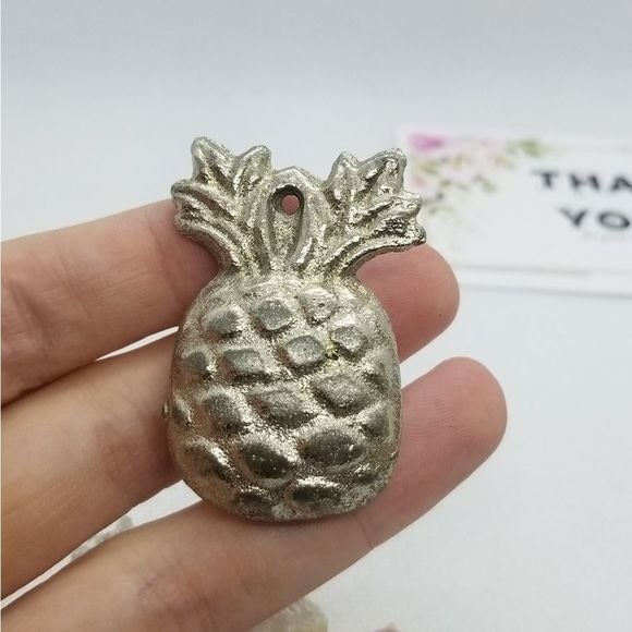 Heavy pewter pineapple necklace pendant