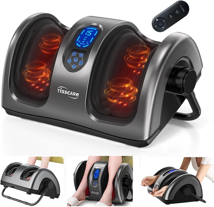 TISSCARE Foot Massager with Heat, FSA HSA Eligible, Shiatsu Foot Massager for Pl