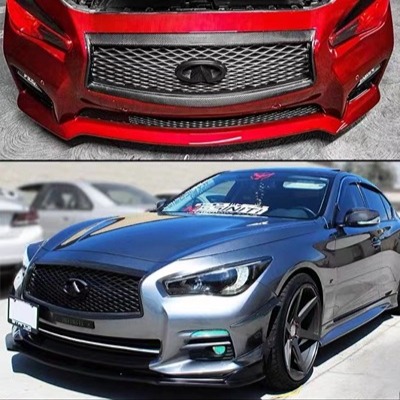 BRAND NEW 2014-2017 INFINITI Q50 S REAL CARBON FIBER FRONT GRILLE OUTLINE TRIM