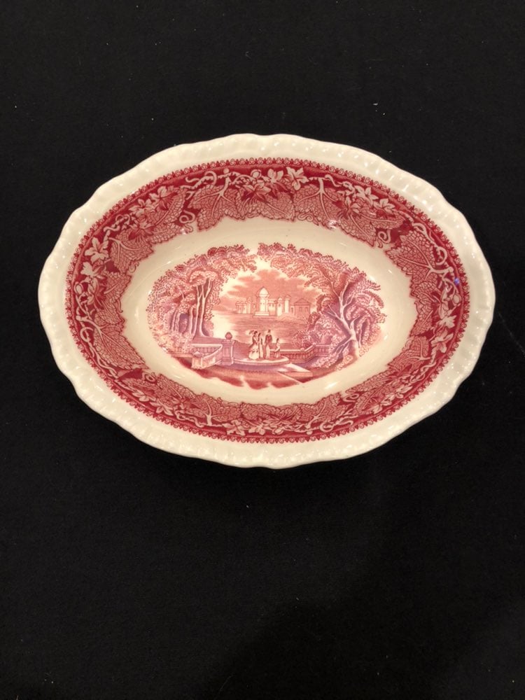 Mason's Vista Pink Transferware Ironstone Oval Vegetable Bowl