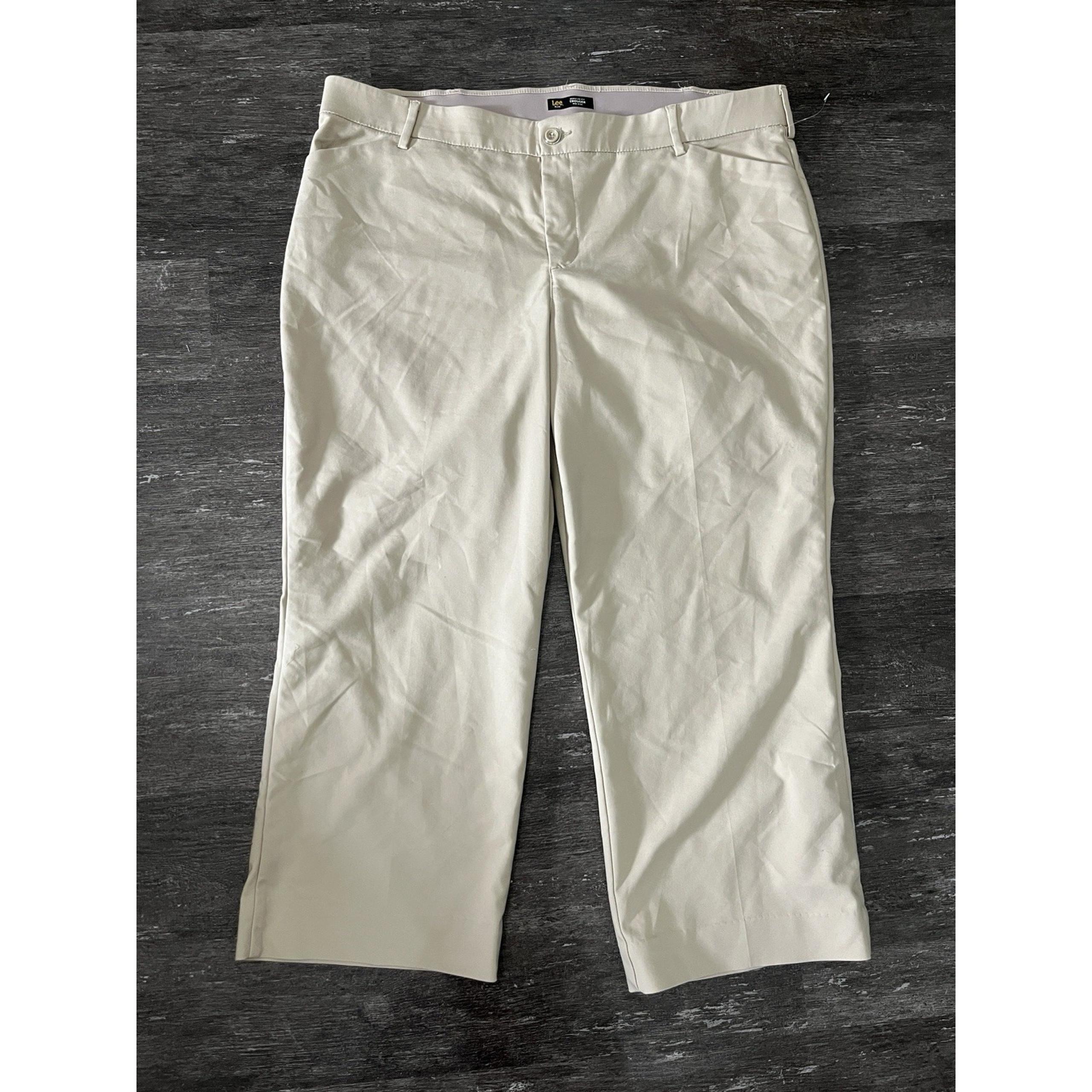 Lee Khaki Flex Motion PLUS Pants 24 W MED Women Cropped