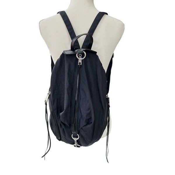 Rebecca Minkoff Julian Black Backpack Nylon & Leather Adjustable Straps