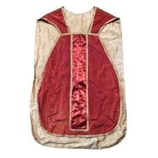 Antique Catholic Stole Chasuble Cape Embroidered Vestment