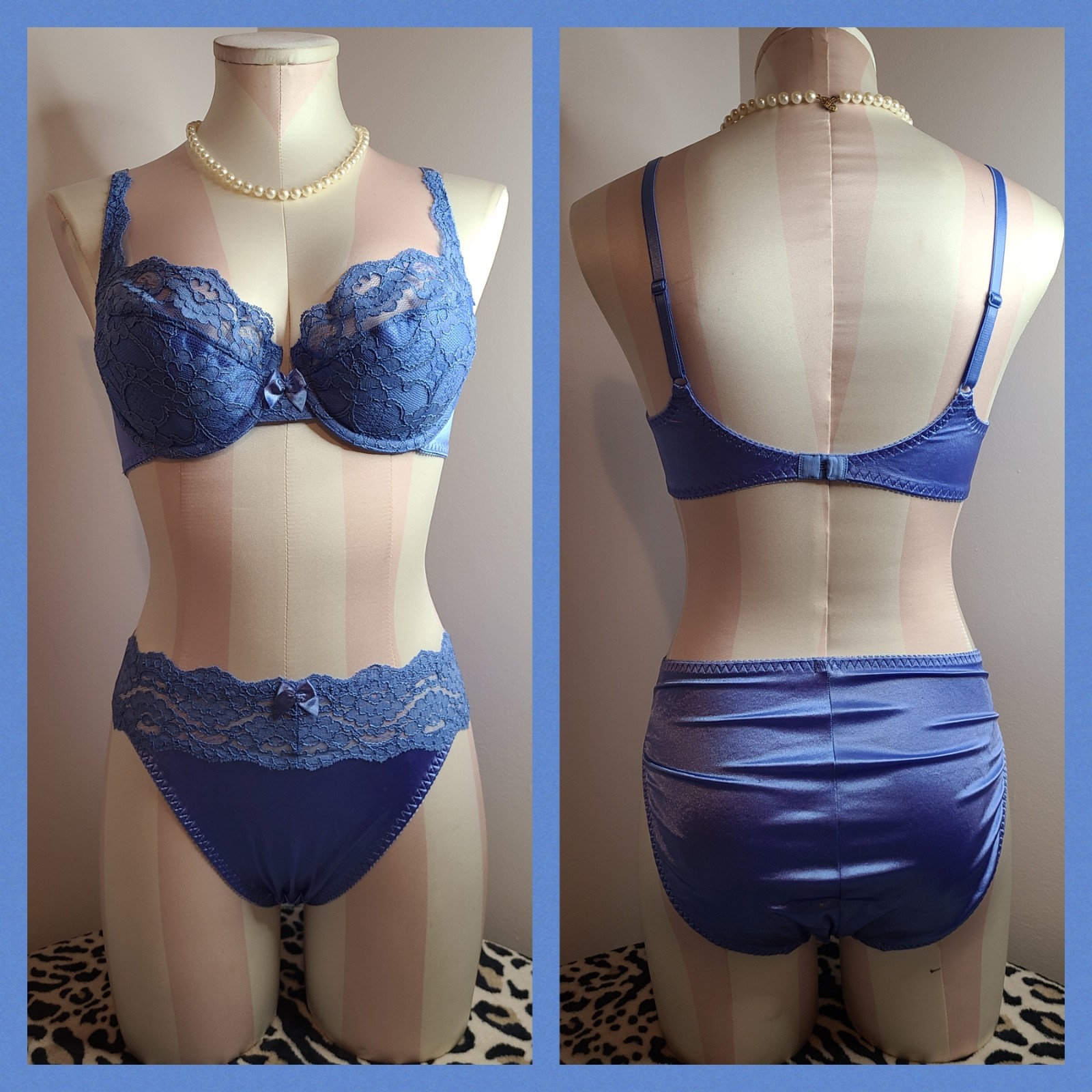 New Vintage Victoria's Secret Second Skin Demi Bra/ Panty Set 34C/ sm
