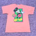 L VTG USA Disney Mickey Mouse Sport Neon Puff Paint Single Stitch Tee Shirt