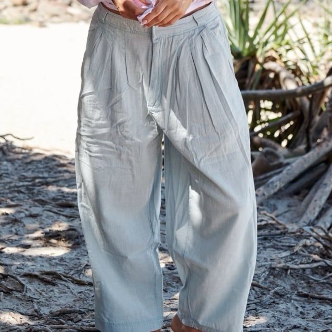 NEW Free people lotta linen love pleated trousers