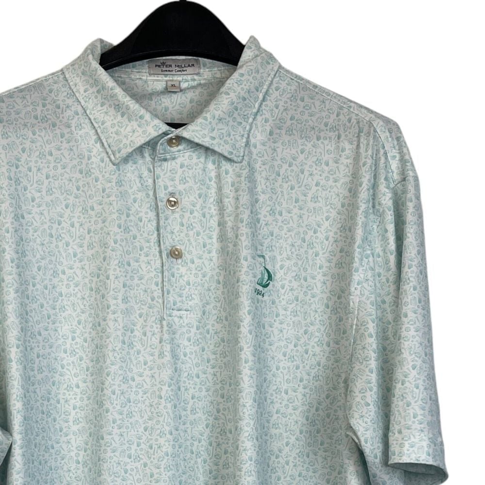 Peter Millar HAPPY GILMORE Summer Comfort Mens XL Performance Golf Polo White