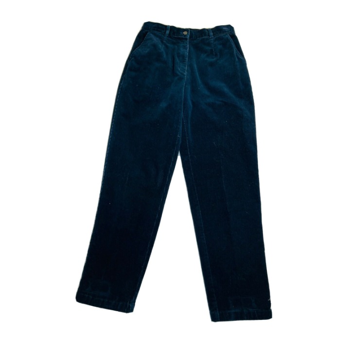 Vintage Womens 6 Pleated Corduroy High Rise Tapered Leg Trouser Pants