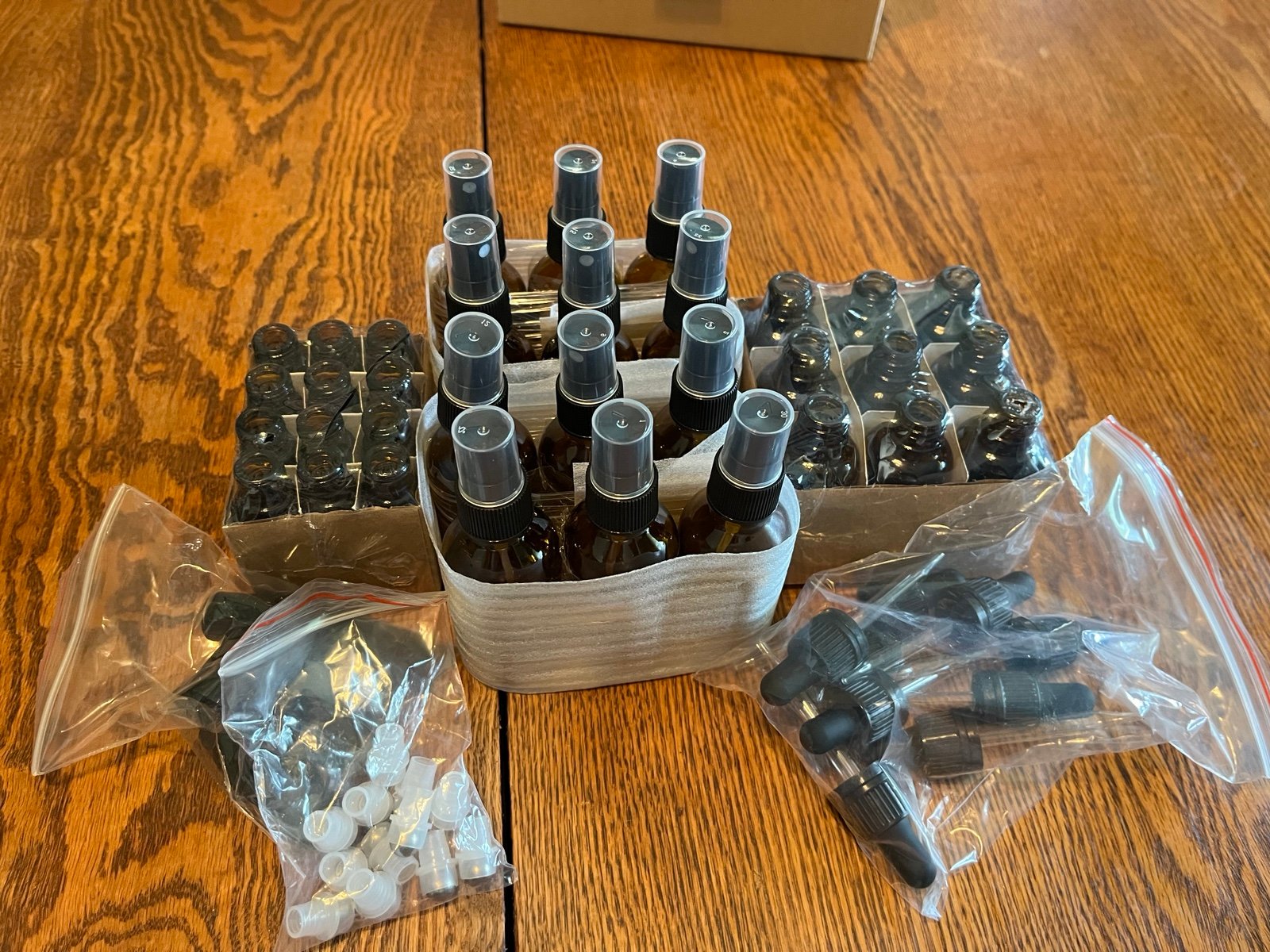 Essential oil empty glass bottles bundle
